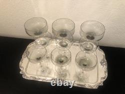 Vintage 8 Peill Cora Crystal Smoke Colored Sherbet/Champagne Glasses Rosenthal