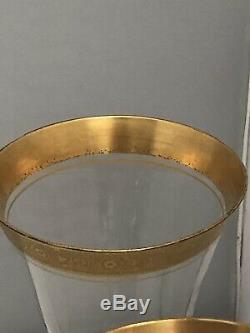 Vintage 8 Tiffin Franciscan Minton Wine Glasses Encrusted Etched Gold Rim