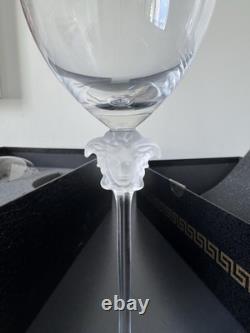 Vintage 90s Rosenthal x Versace Medusa Lumiere red wine glasses NEW in box