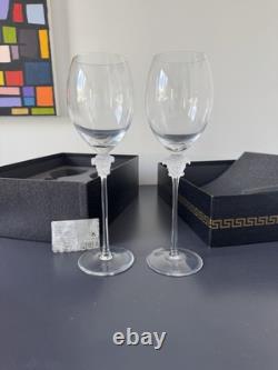 Vintage 90s Rosenthal x Versace Medusa Lumiere red wine glasses NEW in box