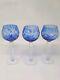 Vintage 9135264 Überfang-römer Set Of 3 Wine Glasses Blue Clear Stemmed