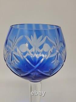 Vintage 9135264 Überfang-römer Set Of 3 Wine Glasses Blue Clear Stemmed