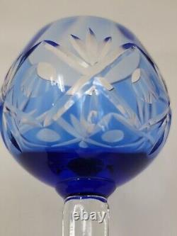 Vintage 9135264 Überfang-römer Set Of 3 Wine Glasses Blue Clear Stemmed