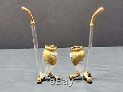 Vintage 9 Pc. Bohemian Moser Blown Glass Port Wine Sipper Pipe Set