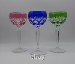Vintage AH Eingetragenes Warenz Cut to Clear Crystal Wine Glasses / Hocks