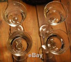 Vintage AIR TWIST STEM Hand Blown Crystal Set of 4 HOCK WINE Glasses Magnificent