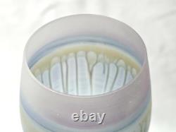 Vintage AL-RAMA Hand Painted Israeli 7.375 Crystal Goblet NEVER USED Set Of 6