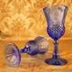 Vintage AVON Blue Goblet Ribbed George Washington Colonial 2 Wine Glass