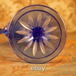 Vintage AVON Blue Goblet Ribbed George Washington Colonial 2 Wine Glass