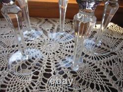 Vintage Amethyst Cut to Clear Bohemian Wine Crystal Glass 7 3/4EUC Set 5
