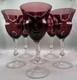 Vintage Amethyst Glass Water Wine Goblet Set 6 Cambridge Fancy Stem Stemware
