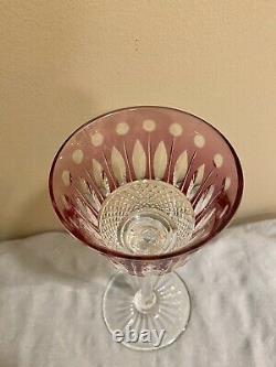 Vintage Amythest Purple St Louis Crystal Wine Glass Hock cut to clear Tommy