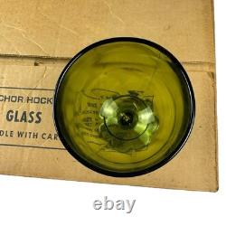 Vintage Anchor Hocking Avocado Goblets Wine Glasses Set Of 16 15.5oz 6 Tall 4D