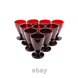 Vintage Anchor Hocking Royal Ruby Wine Glasses Set of 10