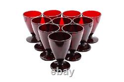 Vintage Anchor Hocking Royal Ruby Wine Glasses Set of 10
