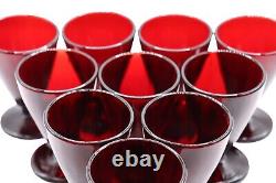 Vintage Anchor Hocking Royal Ruby Wine Glasses Set of 10