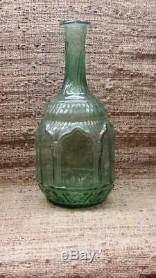 Vintage Antique Green Hand Blown Glass Wine Bottle 1/2 Gal. + Unknown
