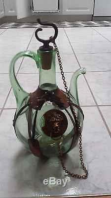 Vintage Antique Wine Bottle bottle with Handle from italy