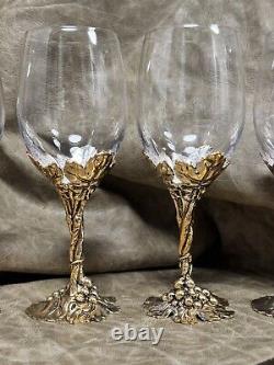 Vintage Arthur Court Grape Vine Wine Glasses