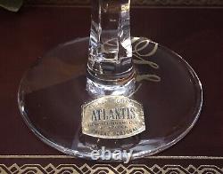 Vintage Atlantis Evoria Wine Glasses Panel cuts Blown in USA Set of 4