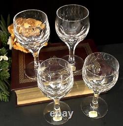 Vintage Atlantis Evoria Wine Glasses Panel cuts Blown in USA Set of 4