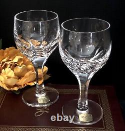 Vintage Atlantis Evoria Wine Glasses Panel cuts Blown in USA Set of 4