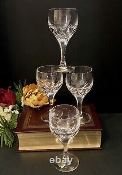 Vintage Atlantis Evoria Wine Glasses Panel cuts Blown in USA Set of 4