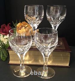 Vintage Atlantis Evoria Wine Glasses Panel cuts Blown in USA Set of 4