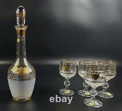 Vintage BOC47 by BOHEMIA CRYSTA Wine Glasses & Decanter SetL-CRYSTALEX