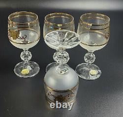 Vintage BOC47 by BOHEMIA CRYSTA Wine Glasses & Decanter SetL-CRYSTALEX