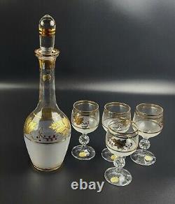 Vintage BOC47 by BOHEMIA CRYSTA Wine Glasses & Decanter SetL-CRYSTALEX