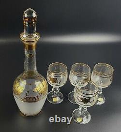 Vintage BOC47 by BOHEMIA CRYSTA Wine Glasses & Decanter SetL-CRYSTALEX