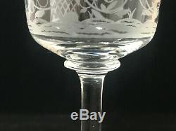 Vintage Baccarat Crystal-Jasmina Wine Glass Goblets-Etched withGold Trim-Set Of 4