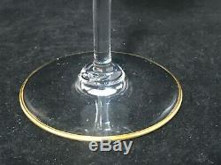 Vintage Baccarat Crystal-Jasmina Wine Glass Goblets-Etched withGold Trim-Set Of 4