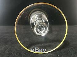 Vintage Baccarat Crystal-Jasmina Wine Glass Goblets-Etched withGold Trim-Set Of 4