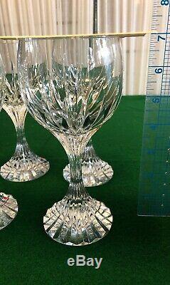 Vintage Baccarat France Crystal Water Goblet Wine Glasses 7 Prestine Condition
