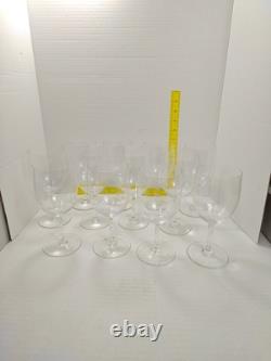 Vintage Baccarat France Crystal Wine Glasses Set Of 12 pcs 7in Tall