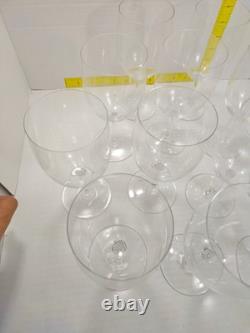 Vintage Baccarat France Crystal Wine Glasses Set Of 12 pcs 7in Tall