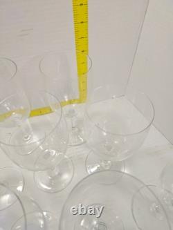 Vintage Baccarat France Crystal Wine Glasses Set Of 12 pcs 7in Tall