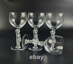 Vintage Bacchante (Frosted Nude Stem) by Bayel Wine Glasses Set of 4