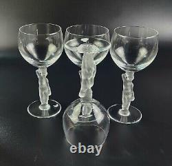 Vintage Bacchante (Frosted Nude Stem) by Bayel Wine Glasses Set of 4