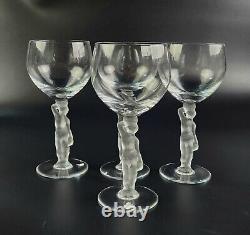 Vintage Bacchante (Frosted Nude Stem) by Bayel Wine Glasses Set of 4