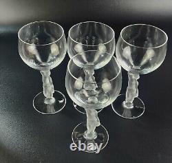 Vintage Bacchante (Frosted Nude Stem) by Bayel Wine Glasses Set of 4