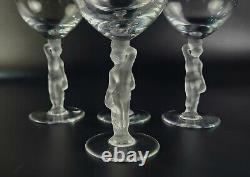 Vintage Bacchante (Frosted Nude Stem) by Bayel Wine Glasses Set of 4