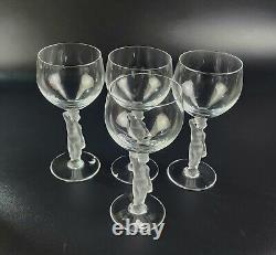 Vintage Bacchante (Frosted Nude Stem) by Bayel Wine Glasses Set of 4