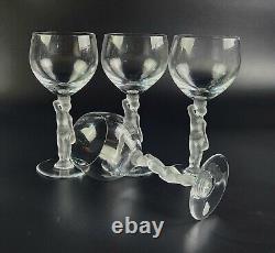 Vintage Bacchante (Frosted Nude Stem) by Bayel Wine Glasses Set of 4