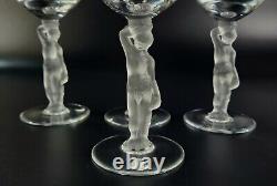 Vintage Bacchante (Frosted Nude Stem) by Bayel Wine Glasses Set of 4