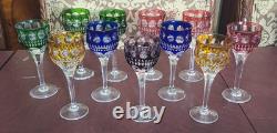 Vintage Barthmann Leaded Crystal 5 In Wine Glasses Cut-to-Clear Set of 11 Rare