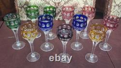Vintage Barthmann Leaded Crystal 5 In Wine Glasses Cut-to-Clear Set of 11 Rare