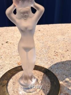 Vintage Bayel Gold Crystal Nude Stem Wine Glasses Bacchante Bacchus Set Of Two